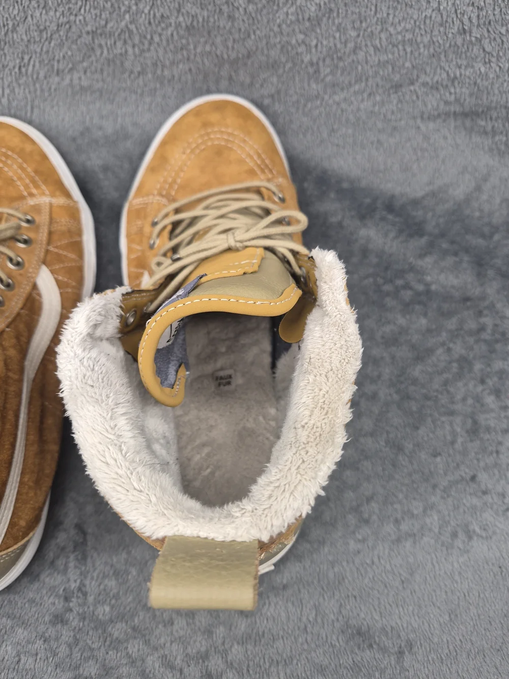 VANS Sk8-Hi MTE Trainers In Cumin / Tan Suade Fur Lined Sneakers US Mens 12